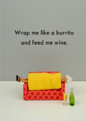 Bold and Bright Burrito Wine Just A Note Card