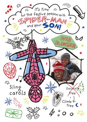 Marvel Spidermans Festive Season Funny Photo Upload Christmas Card