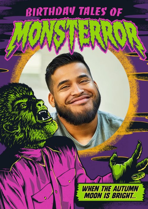 Universal Monsters Birthday Tales Of Monsterror Photo Upload Card