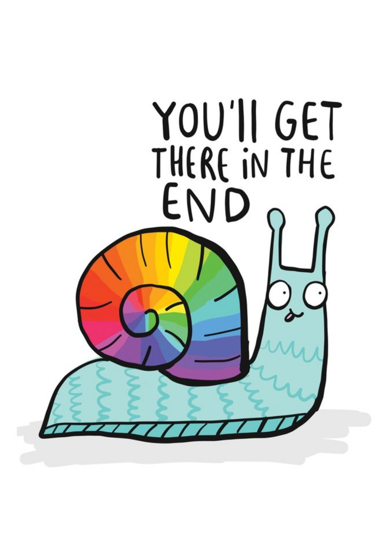 Illustrated Snail You'll Get There In The End Card Ecard