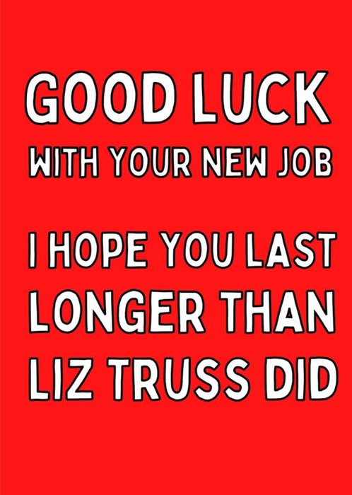 Good Luck With Your New Job Topical Card