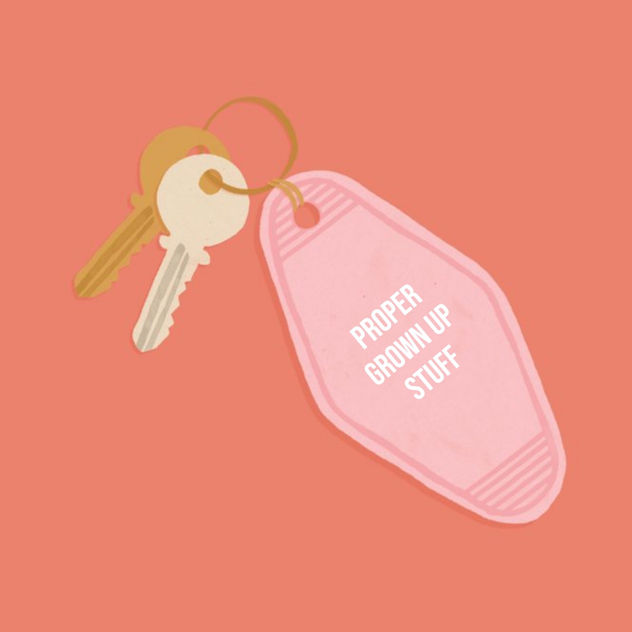 Illustration Of A Set Of Keys On An Orange Background New Home Card, Square