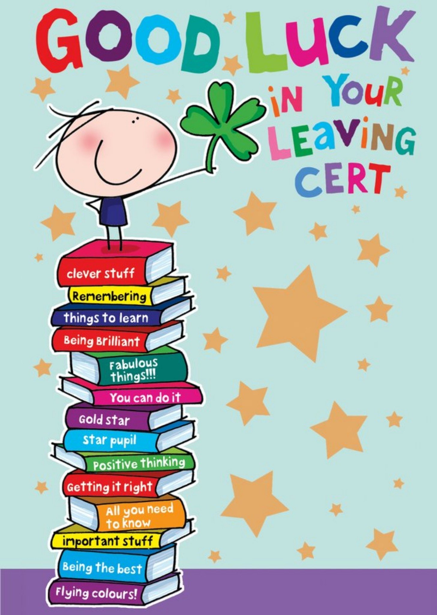 Moonpig Ukg Cute Illustrated Good Luck In Your Leaving Cert Card Ecard