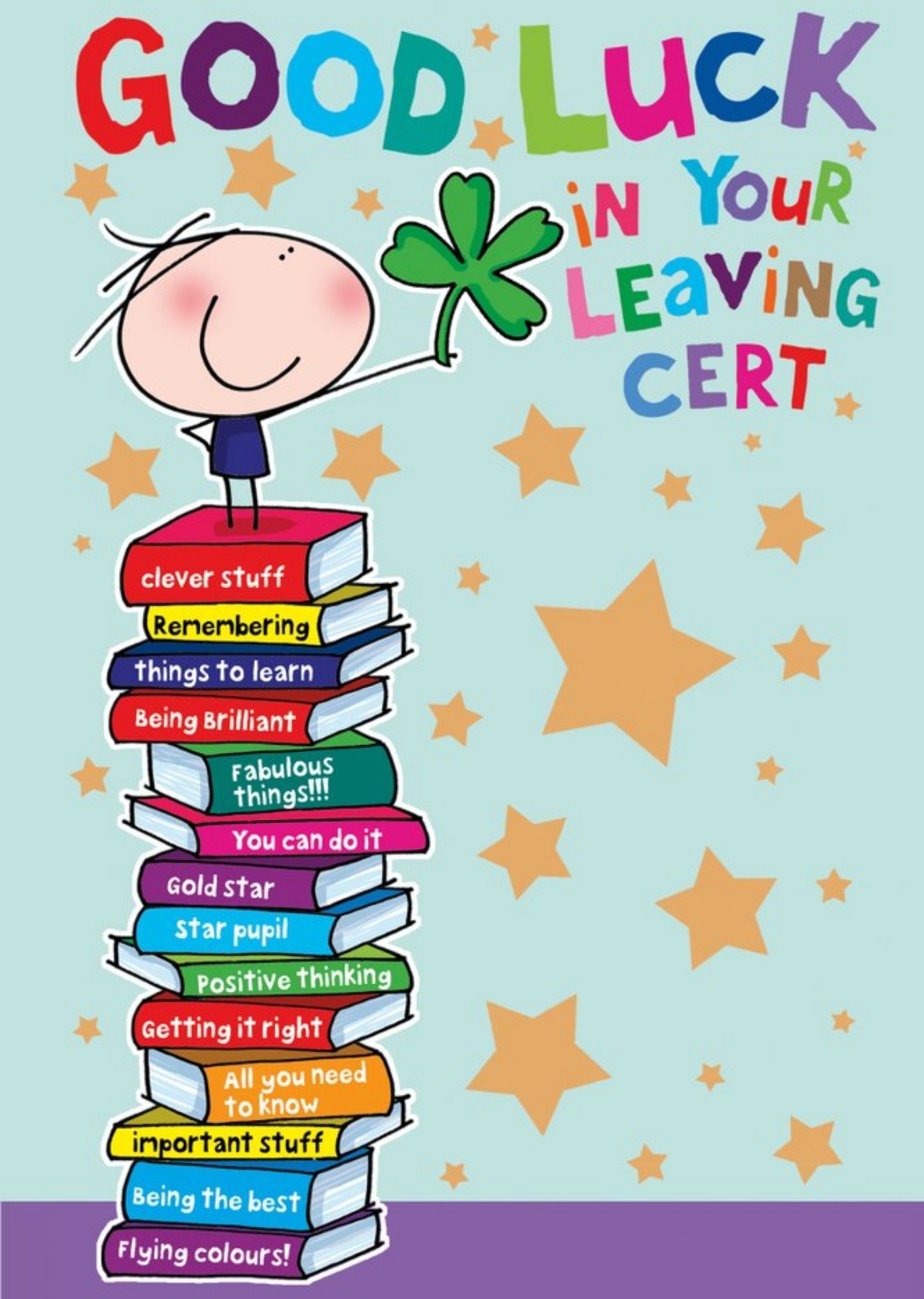 Ukg Cute Illustrated Good Luck In Your Leaving Cert Card Ecard