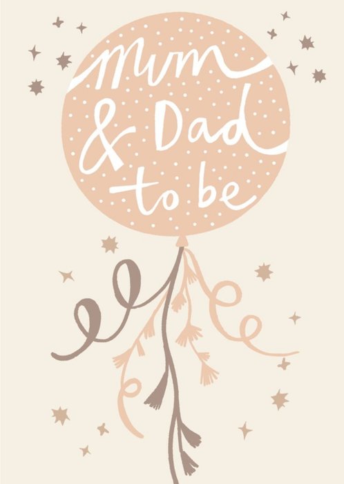 Beautiful Illustrated Balloon Mum And Dad To Be New Baby Card