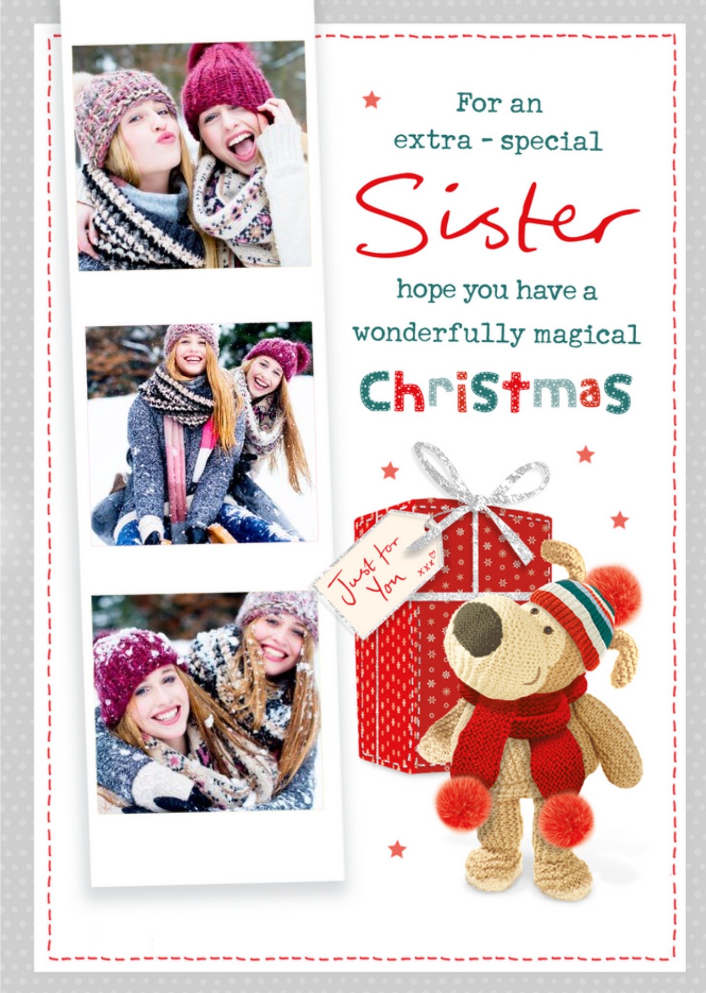 Boofle Extra Special Sister Photo Upload Card, Large
