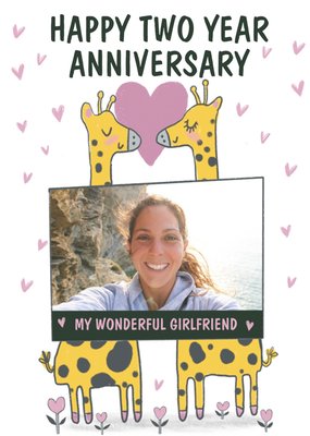 The London Studio Cute Giraffe My Wonderful Girlfriend 2nd Anniversary Card