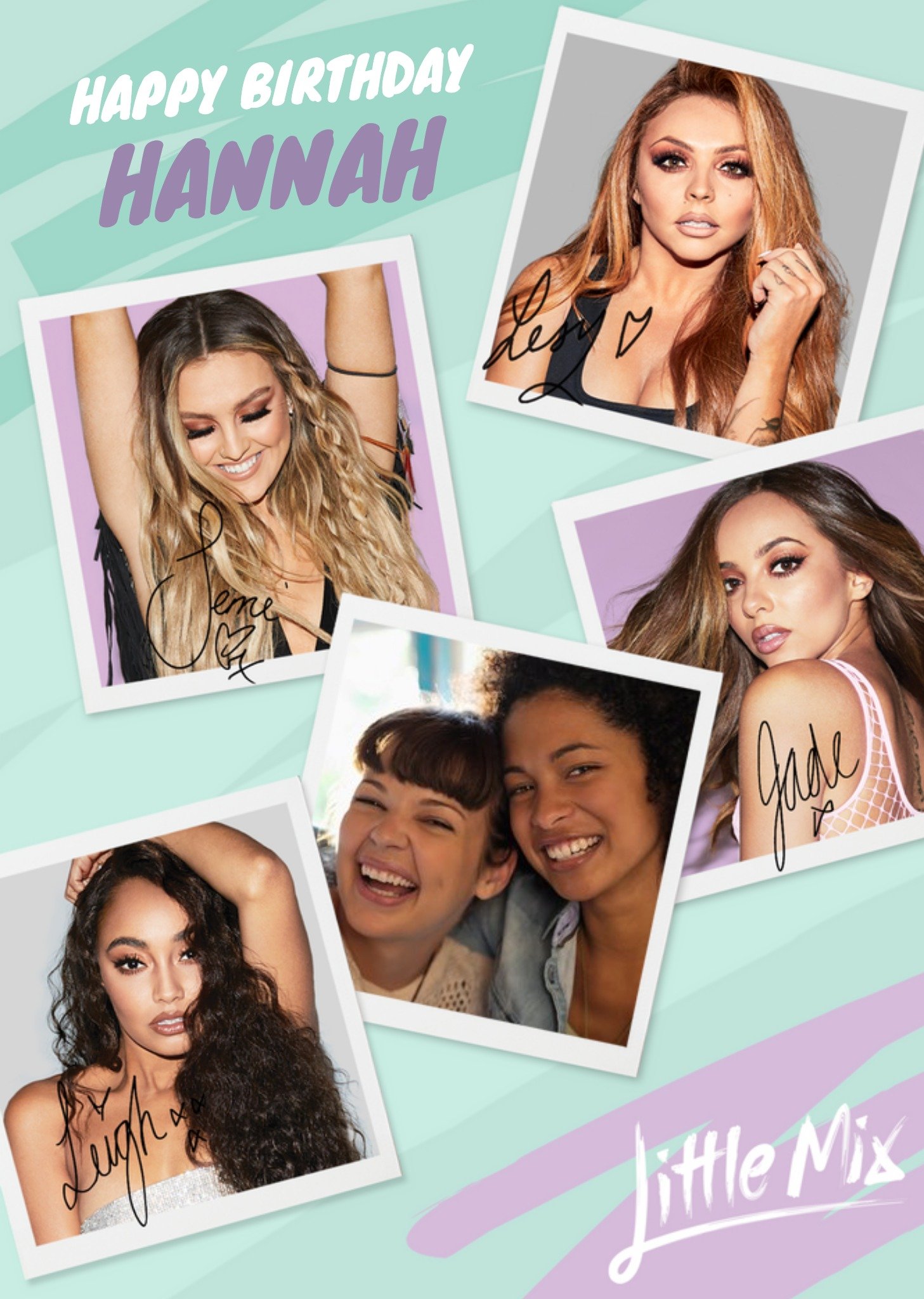 Moonpig Little Mix Birthday Photo Upload Card - Jesy, Perrie, Leigh-Anne, Jade, Large