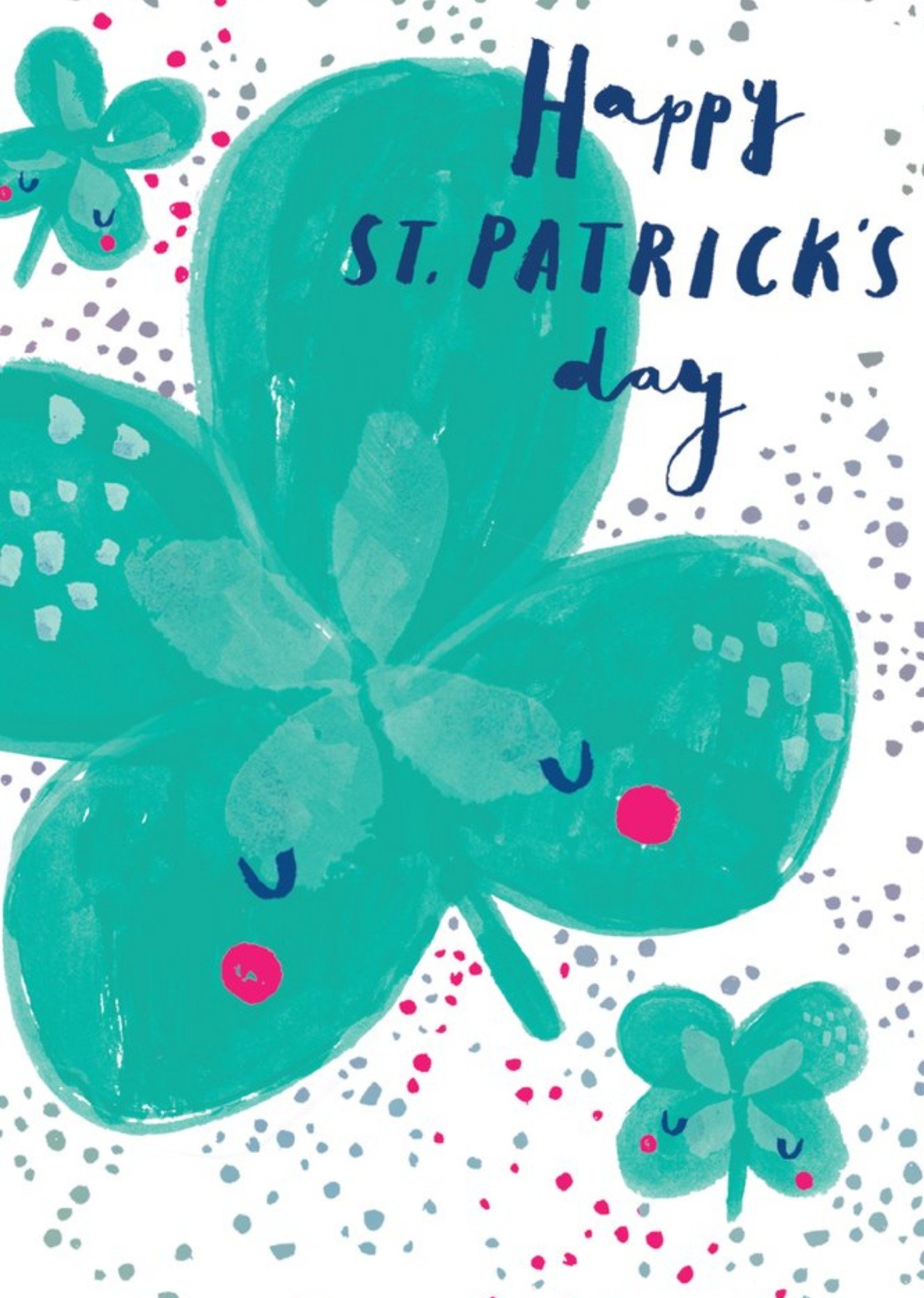 Moonpig Hotchpotch Four Leaf Clover Luck St Patricks Day Card, Large