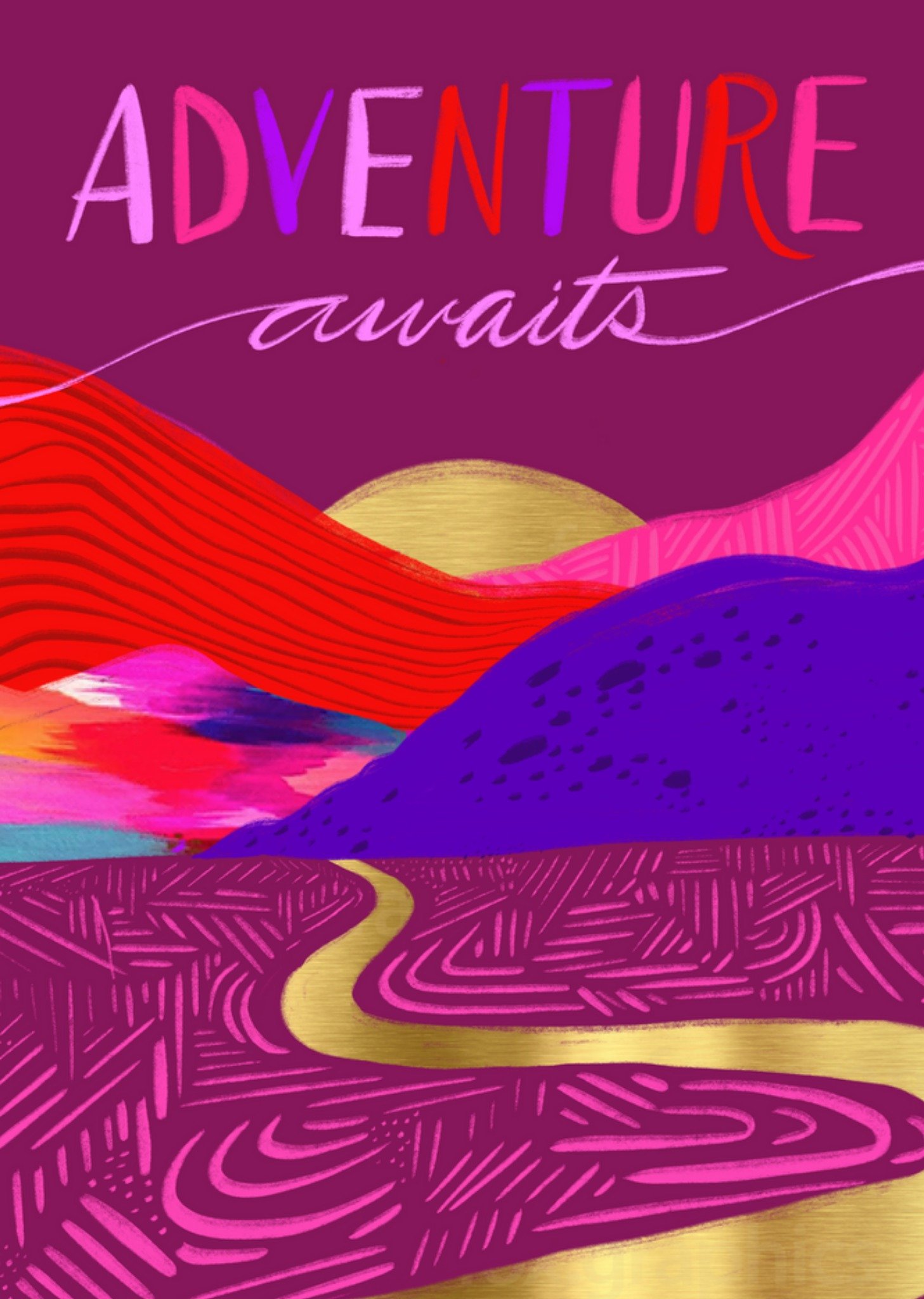 Adventure Awaits Sunet Scene Card Ecard