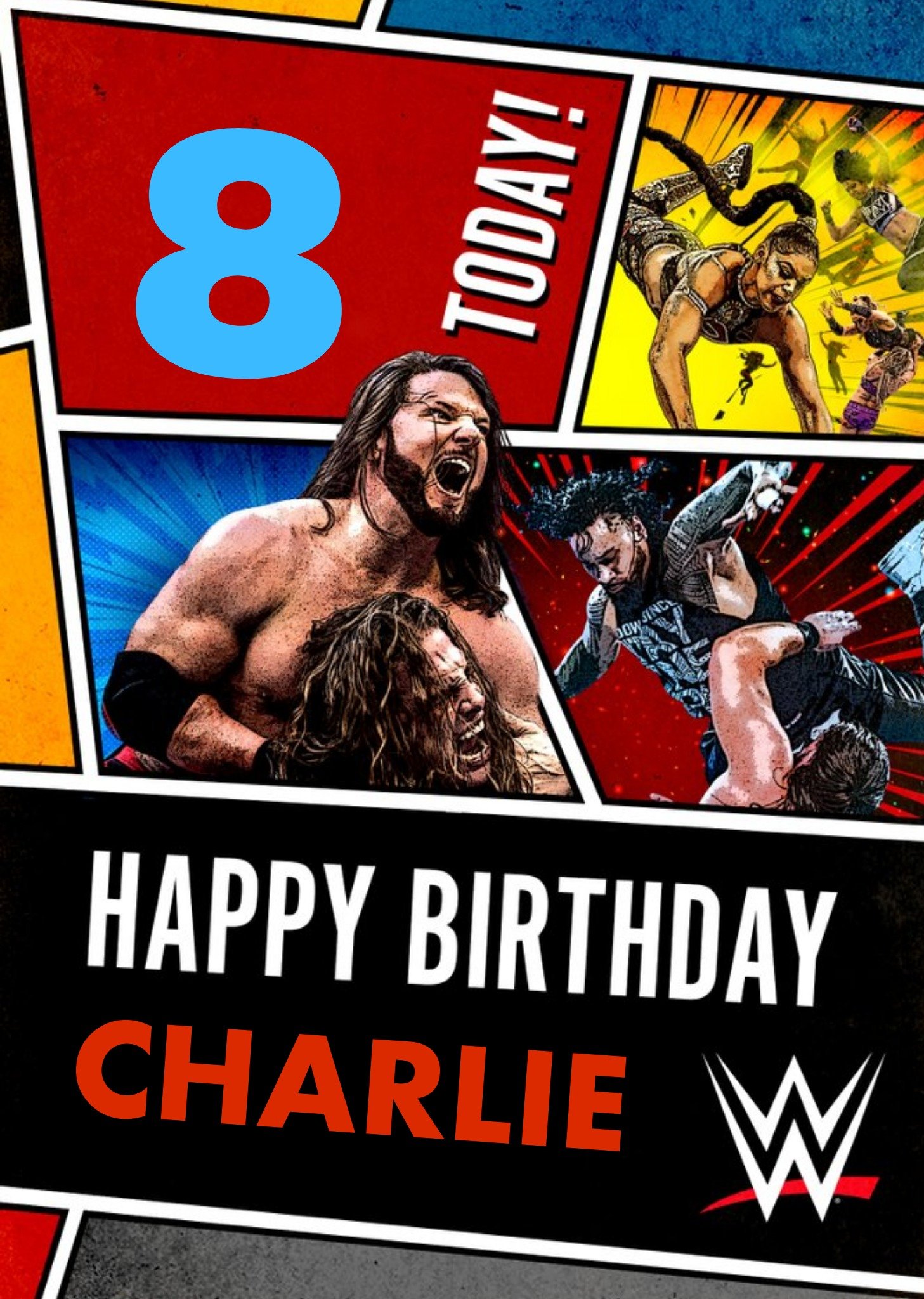 Wwe Wrestlers 8 Today Birthday Card, Large