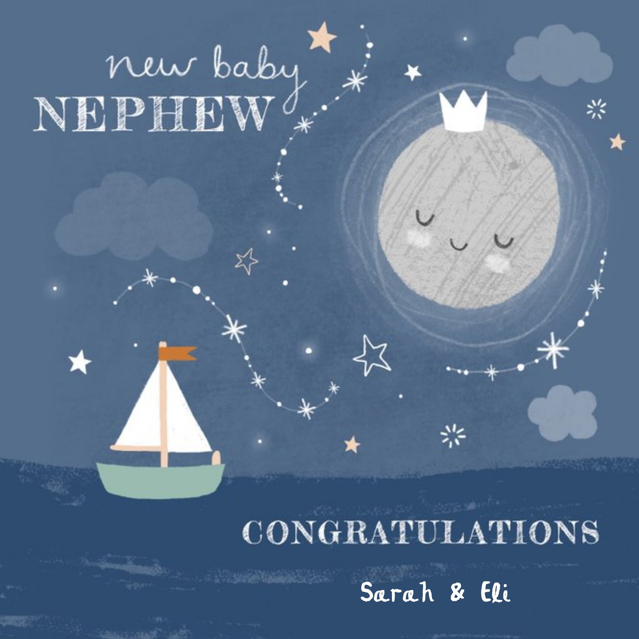 Millicent Venton Illustrated New Baby Card, Square