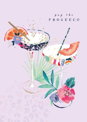 Pop The Prosecco Illustration Card
