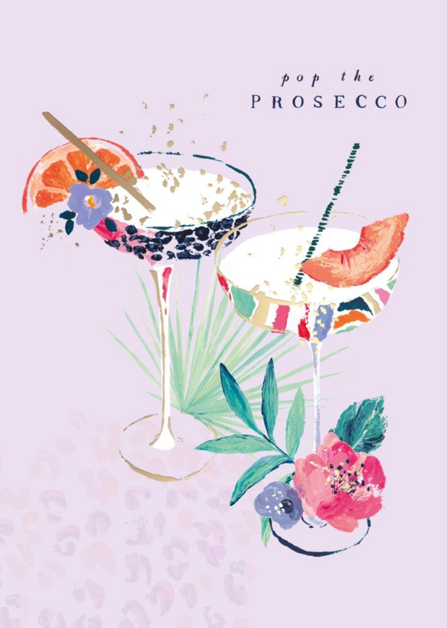 Moonpig Pop The Prosecco Illustration Card Ecard