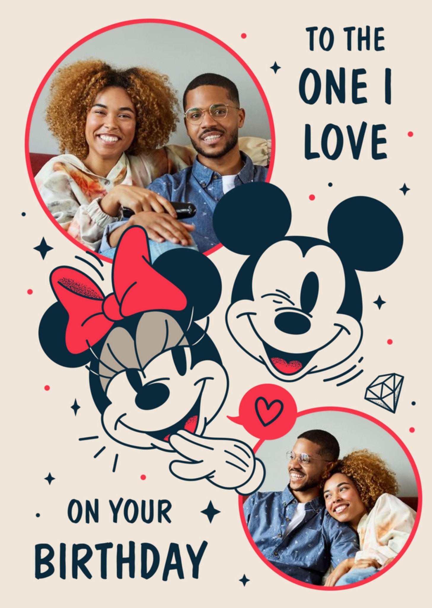 Disney Mickey And Minnie Mouse One I Love Photo Upload Birthday Card Ecard