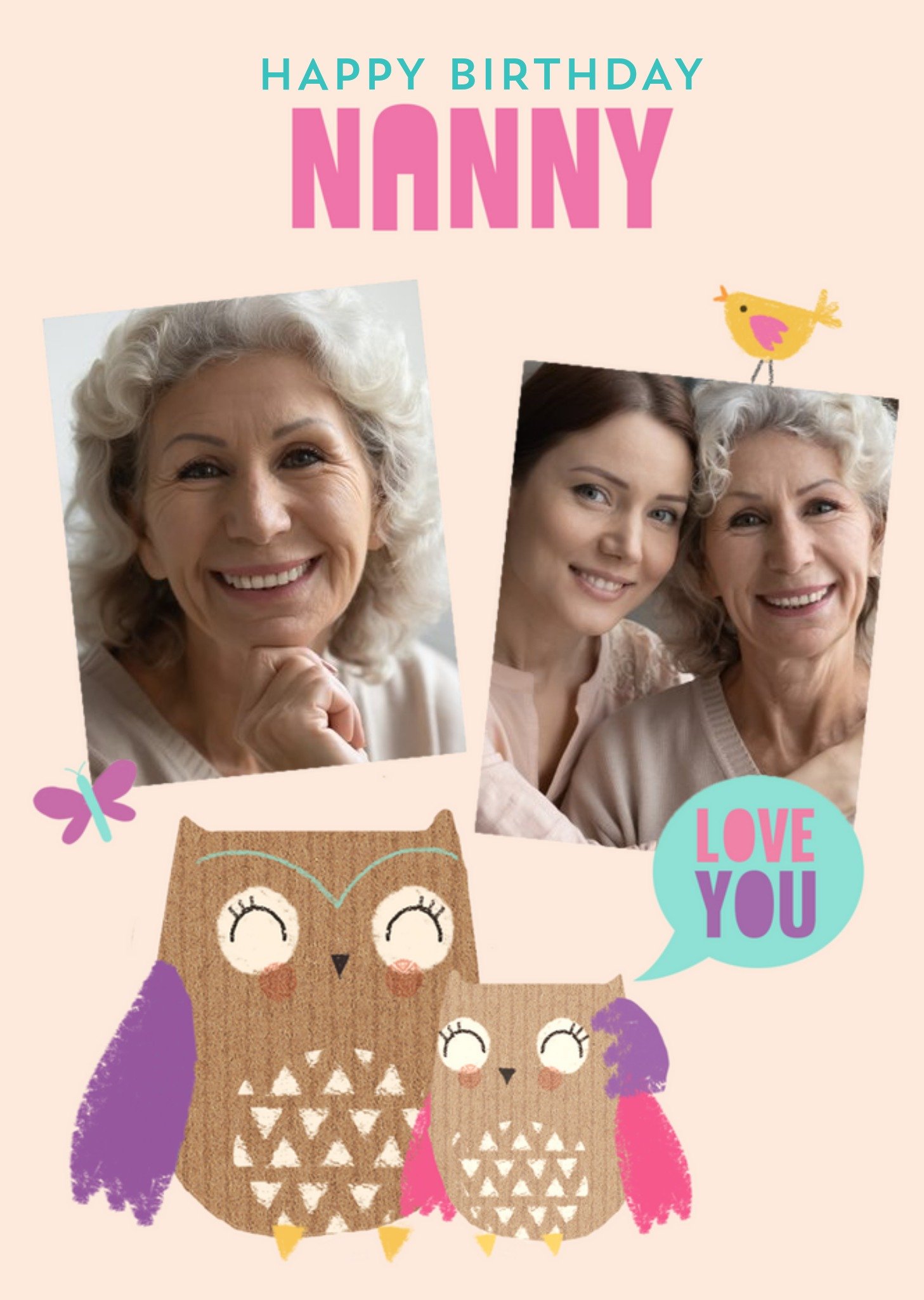 Moonpig Pigment Photographic Nanny Birthday Card, Large