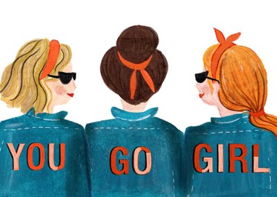 Illustrated You Go Girl Card