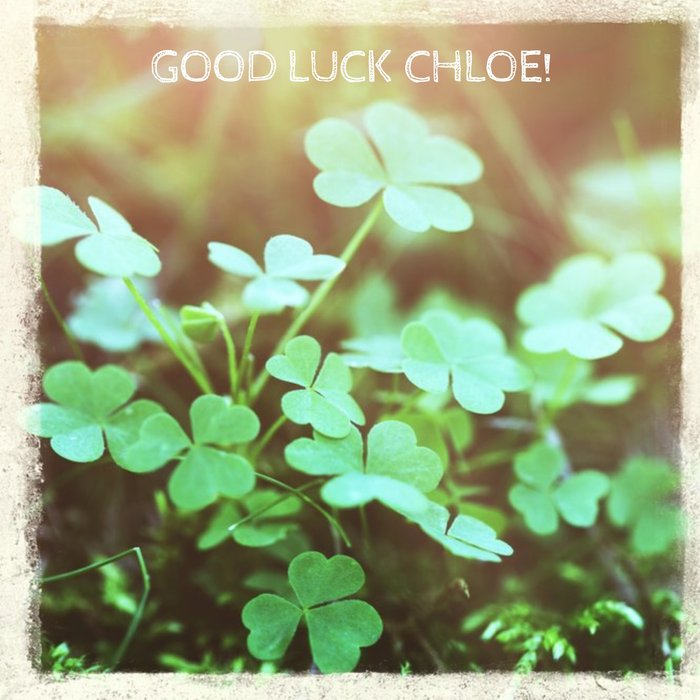 Oh Snap Personalised Good Luck Clova Card