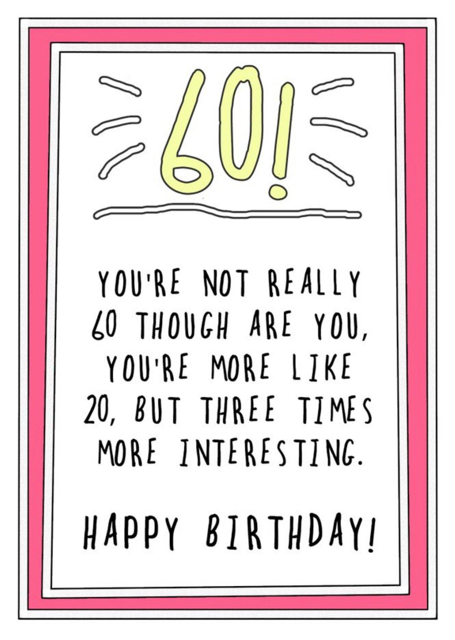 Go La La Funny You're Not Really 60, You're More Like 20 Birthday Card Ecard