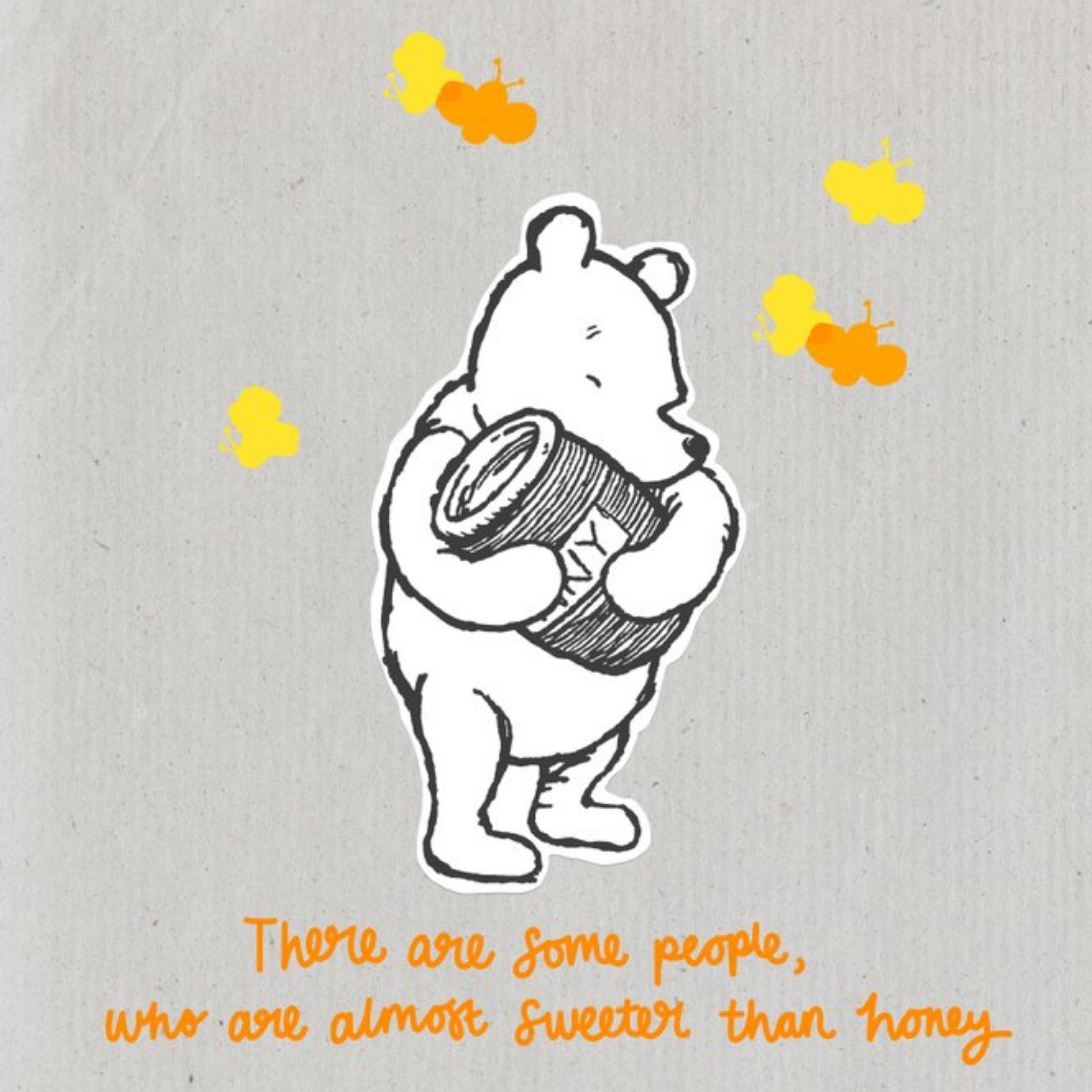Thank You Card - Disney - Winnie The Pooh - Cute Card, Square