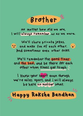 Brother No Matter How Old We Are Raksha Bandhan Card