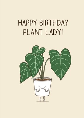 Modern House Plant Lady Birthday Card