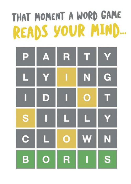 That Moment A Word Game Reads Your Mind Funny Card