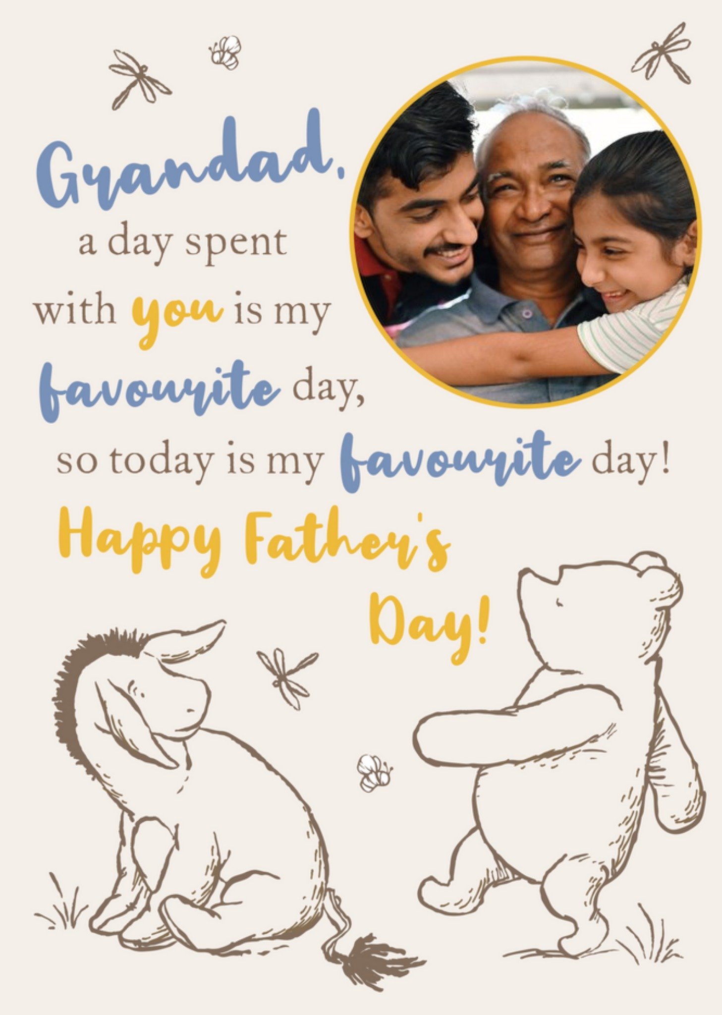 Disney Winnie The Pooh Fathers Day Card, Large