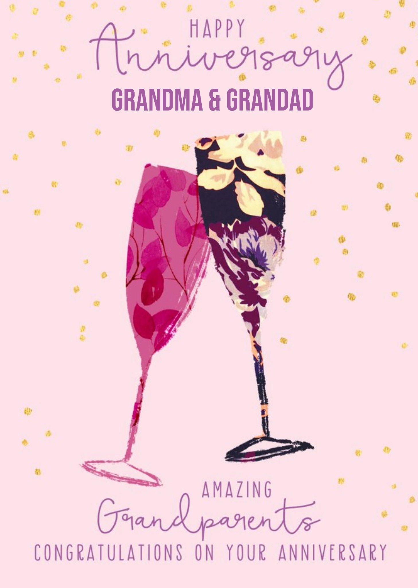 Moonpig Illustrated Grandparents Anniversary Card Ecard