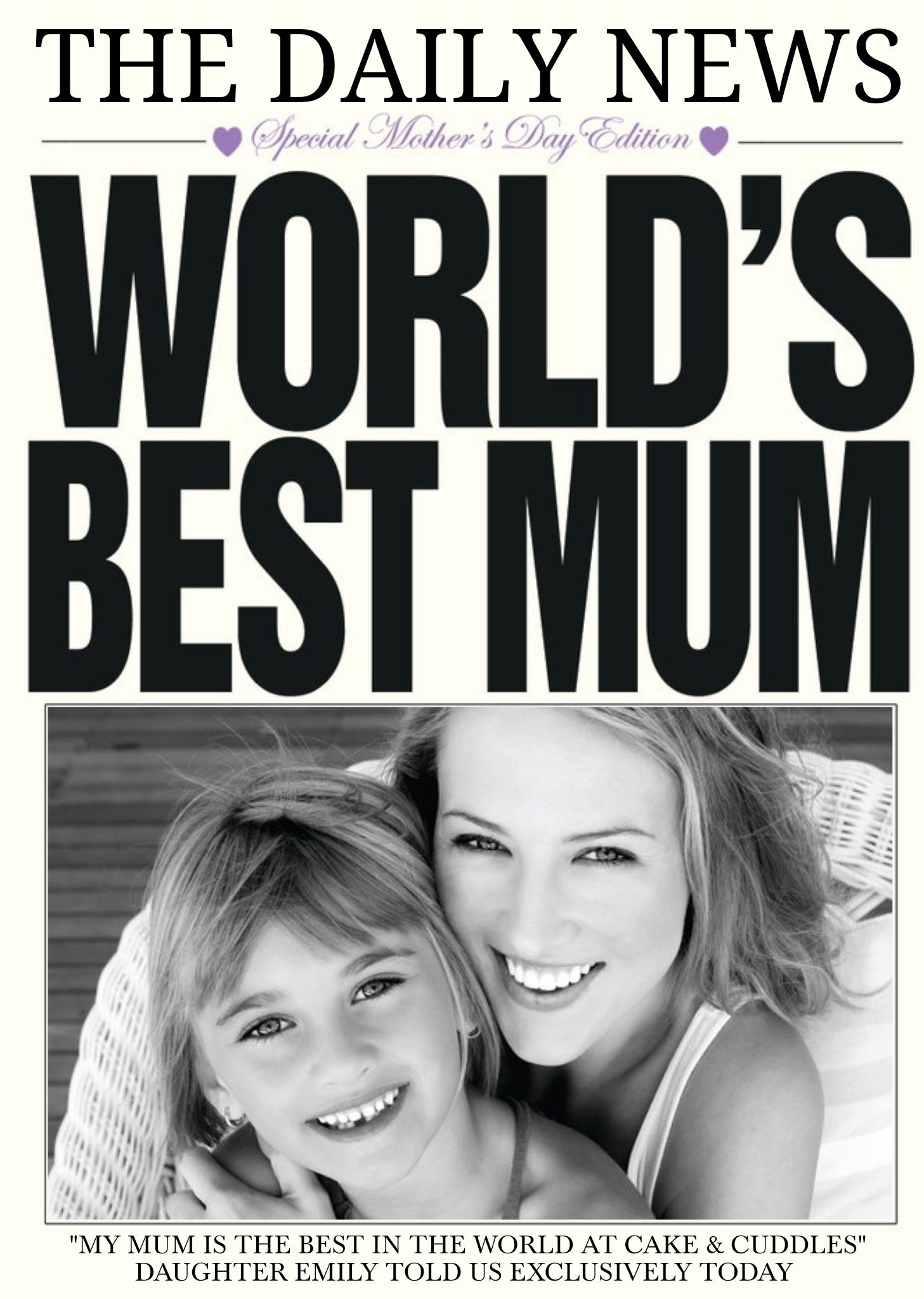 Mother's Day Card - World's Best Mum - Photo Upload Ecard