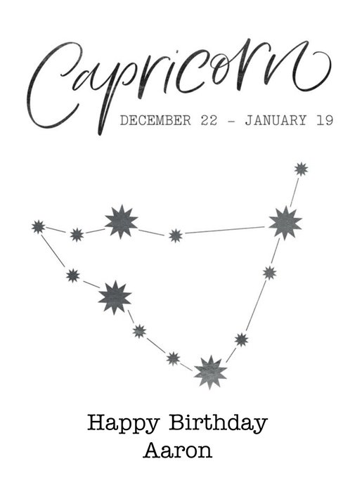 Capricorn Zodiac Sign Birthday Card