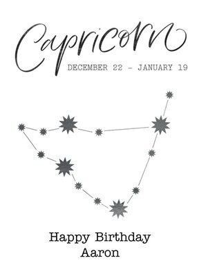 Capricorn Zodiac Sign Birthday Card