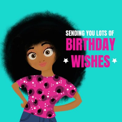 Roshah Designs Birthday Wishes Sister Pink Friend Cousin Card