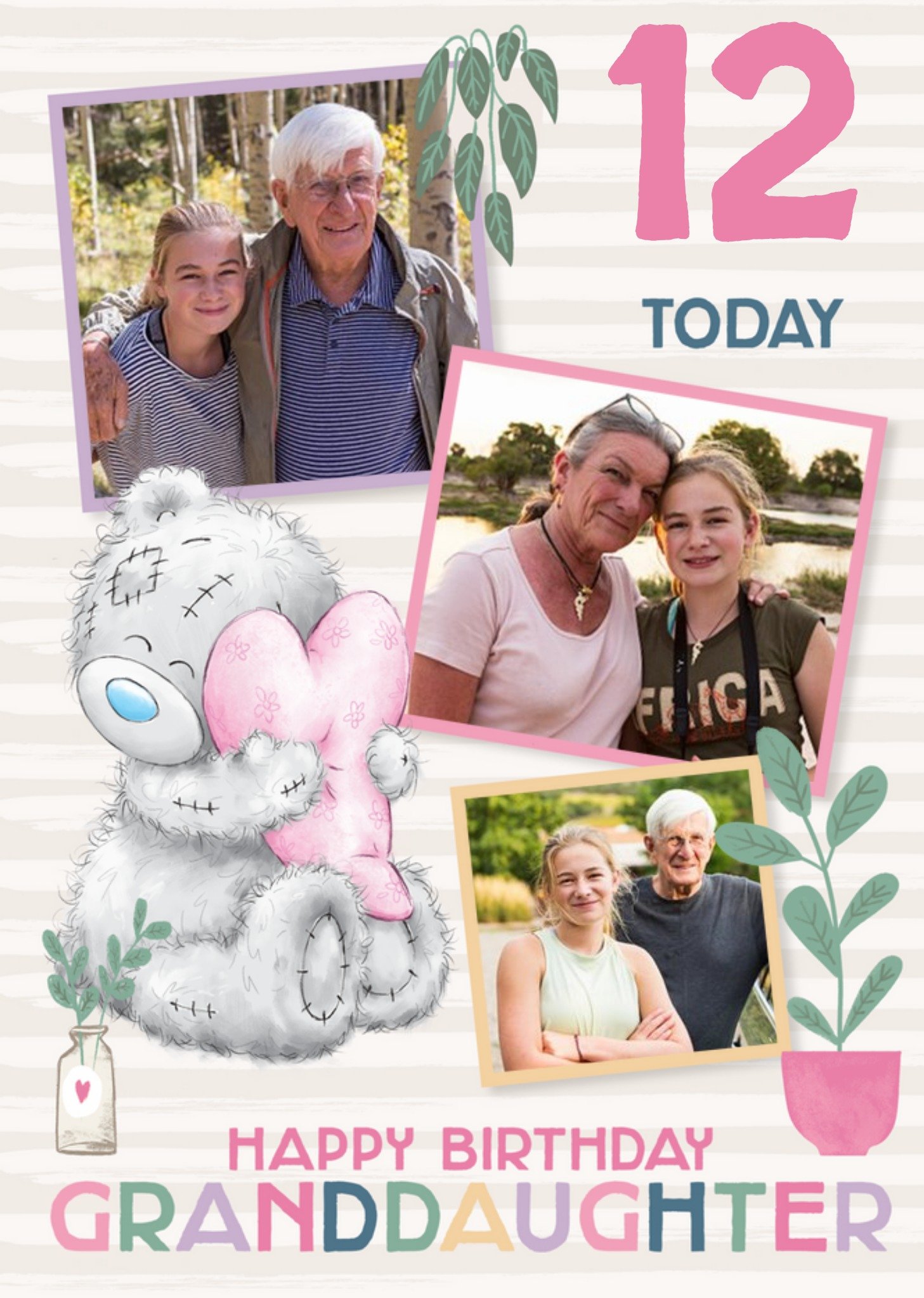 Me To You Tatty Teddy Cute 12Th Birthday Photo Upload Card For Granddaughter Ecard