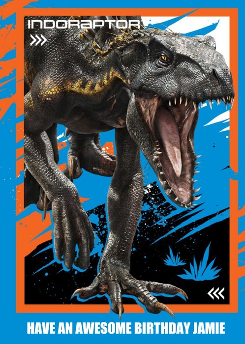 Birthday card - dinosaurs - jurassic world - indoraptor