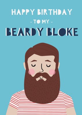 Illustrated Beardy Bloke Birthday Card