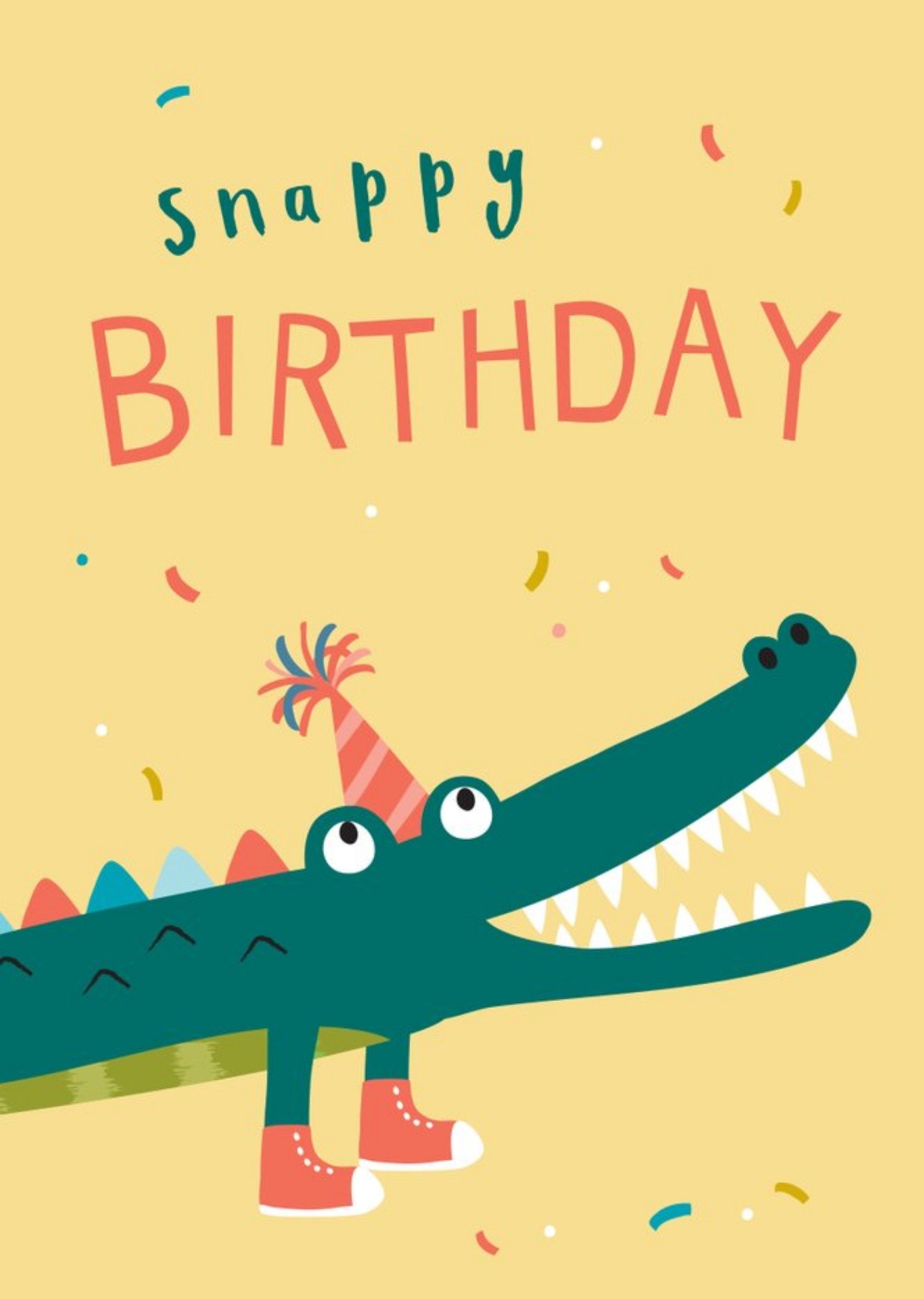Moonpig Klara Hawkins Snappy Crocodile Birthday Greeting Card, Large