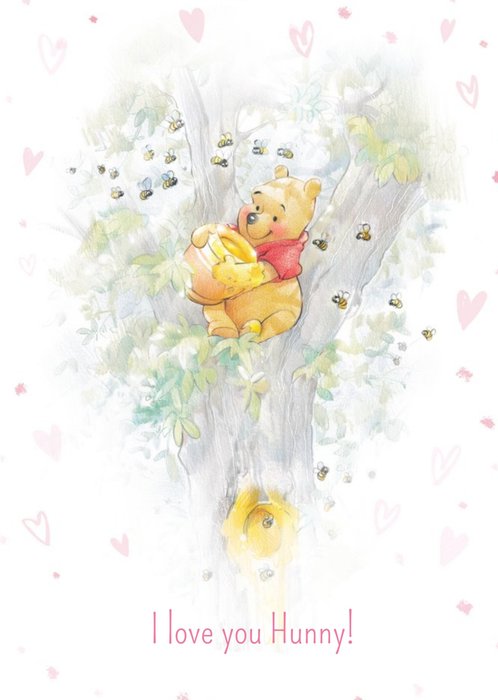 Disney Winnie The Pooh I Love You Hunny Romantic Card
