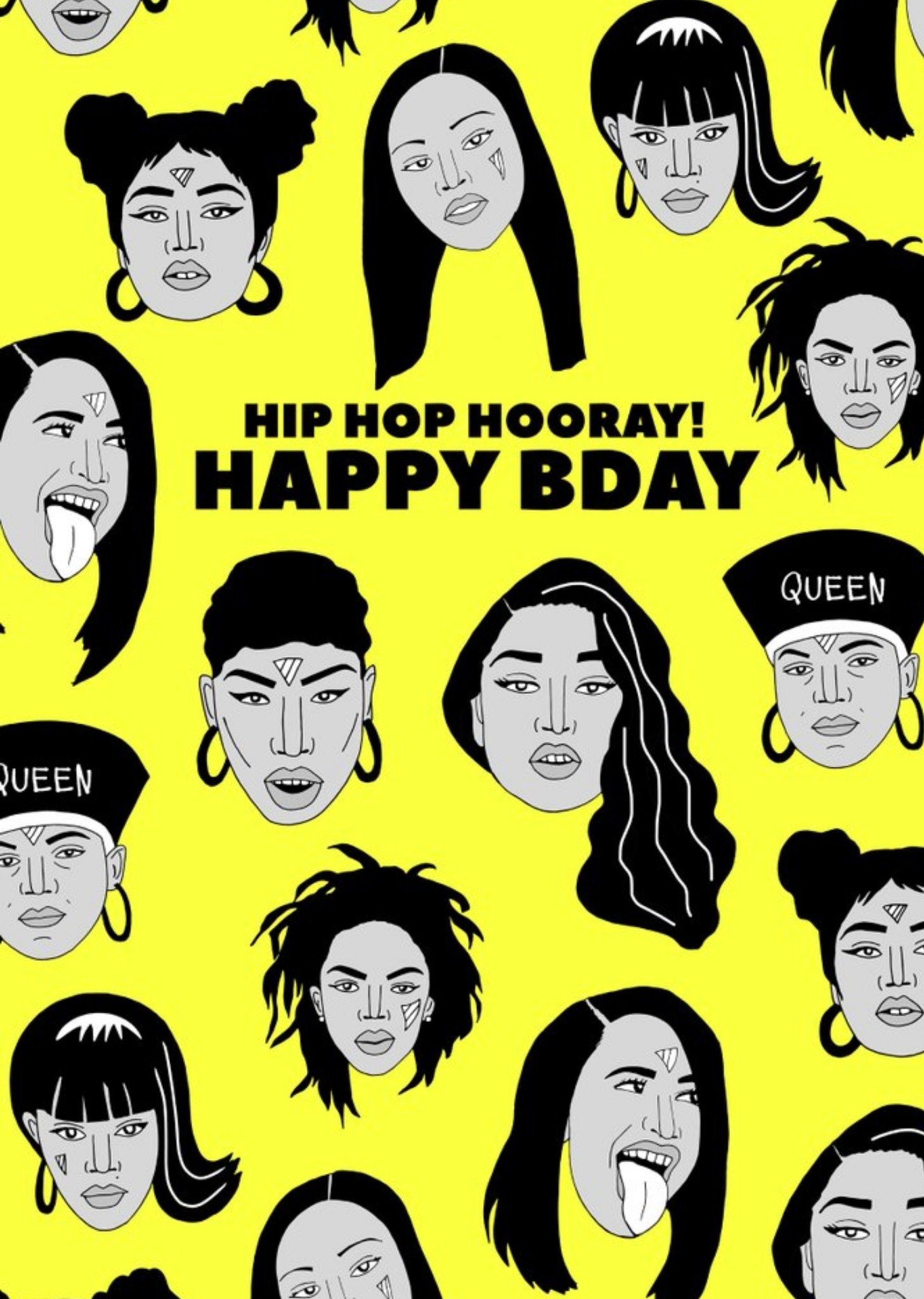 Moonpig Illustration Hip Hop Hooray Happy Bday Birthday Card, Large