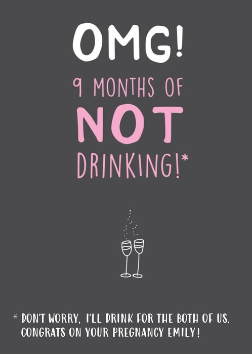Funny Not Drinking Pregnancy Card
