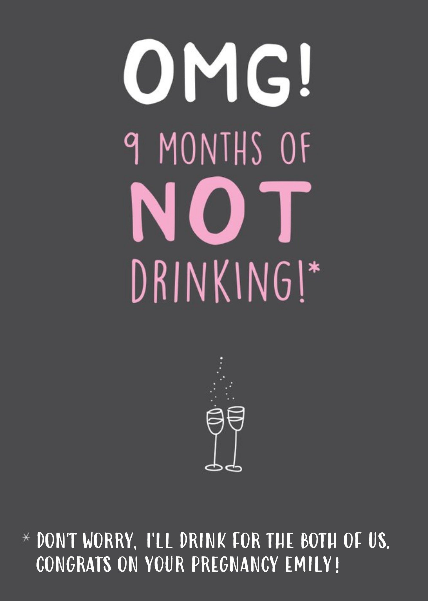 Funny Not Drinking Pregnancy Card Ecard