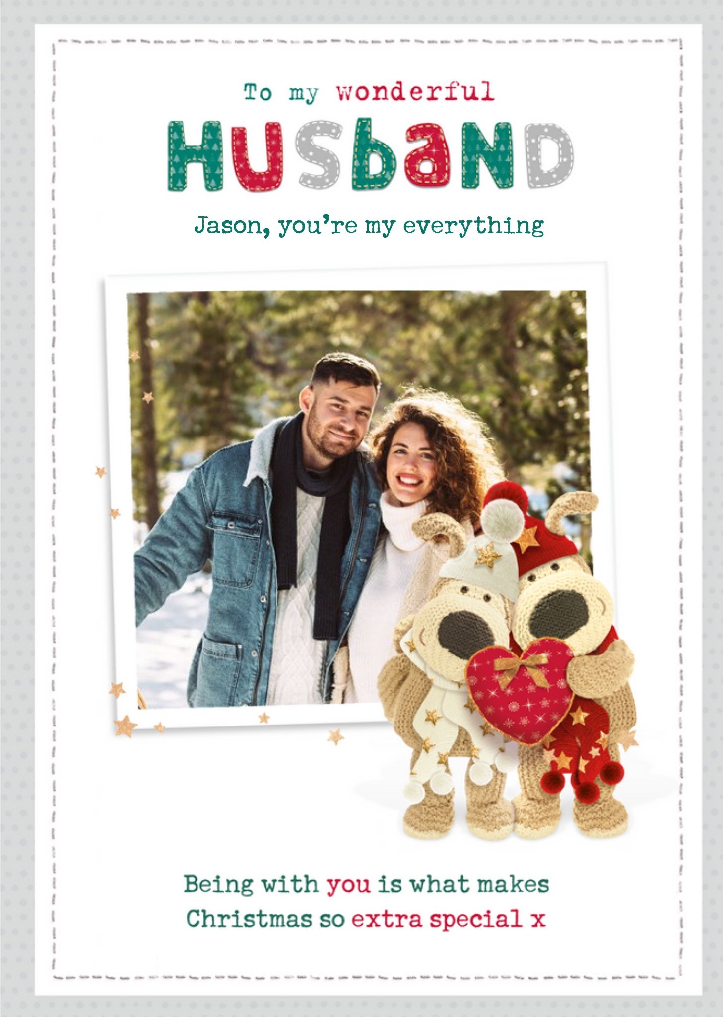 Boofle Photo Upload Christmas Card To My Wonderful Husband, Large