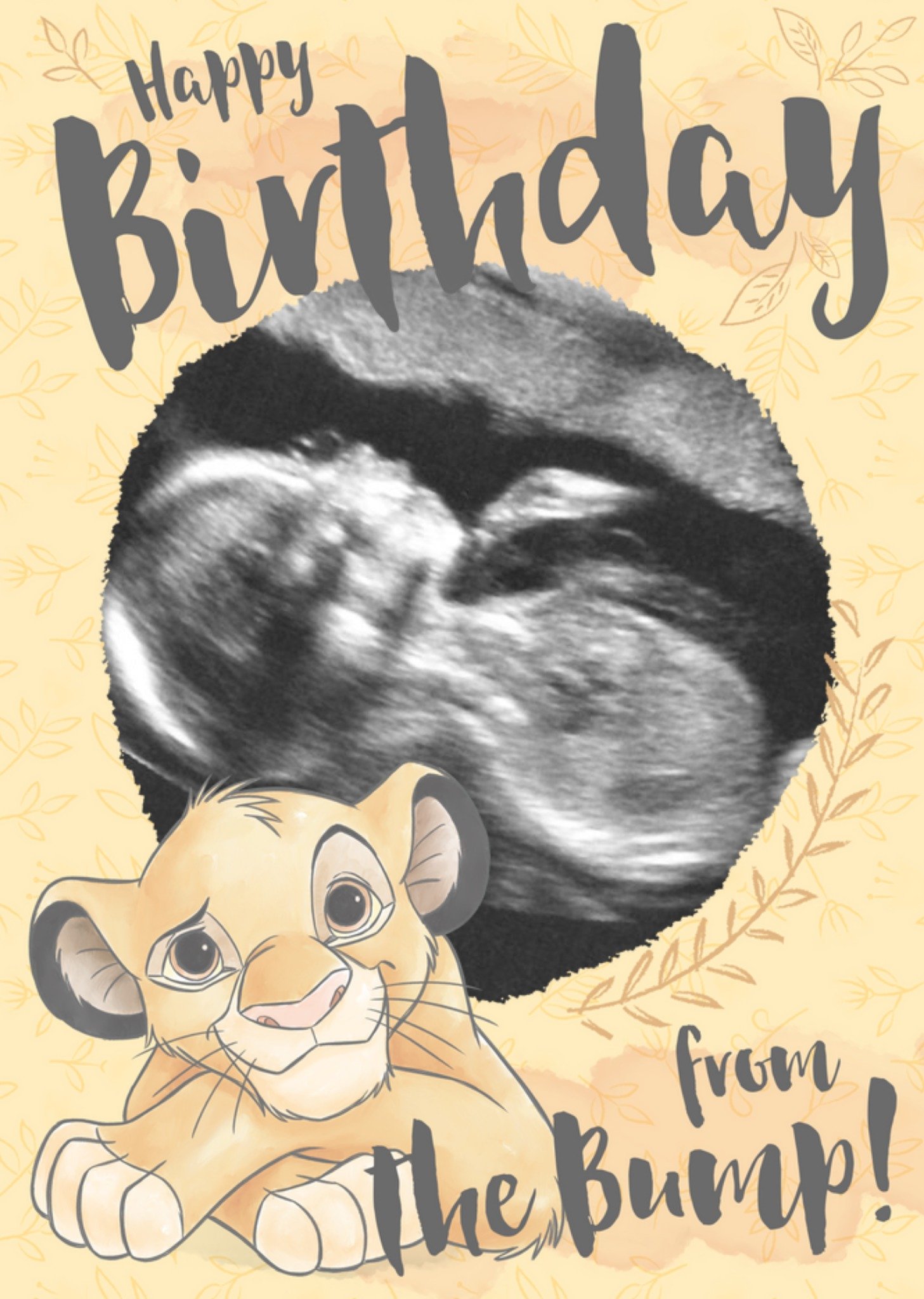 Disney Lion King Simba Birthday Card From The Bump Photo Upload, Large
