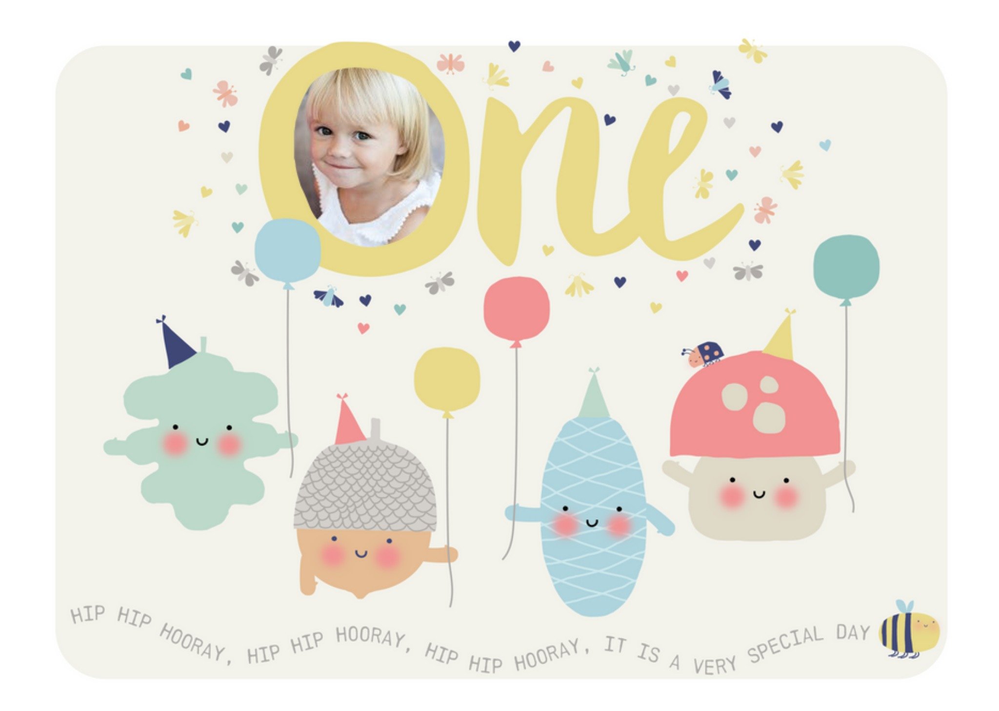 1st Birthday Photo Upload Card Ecard