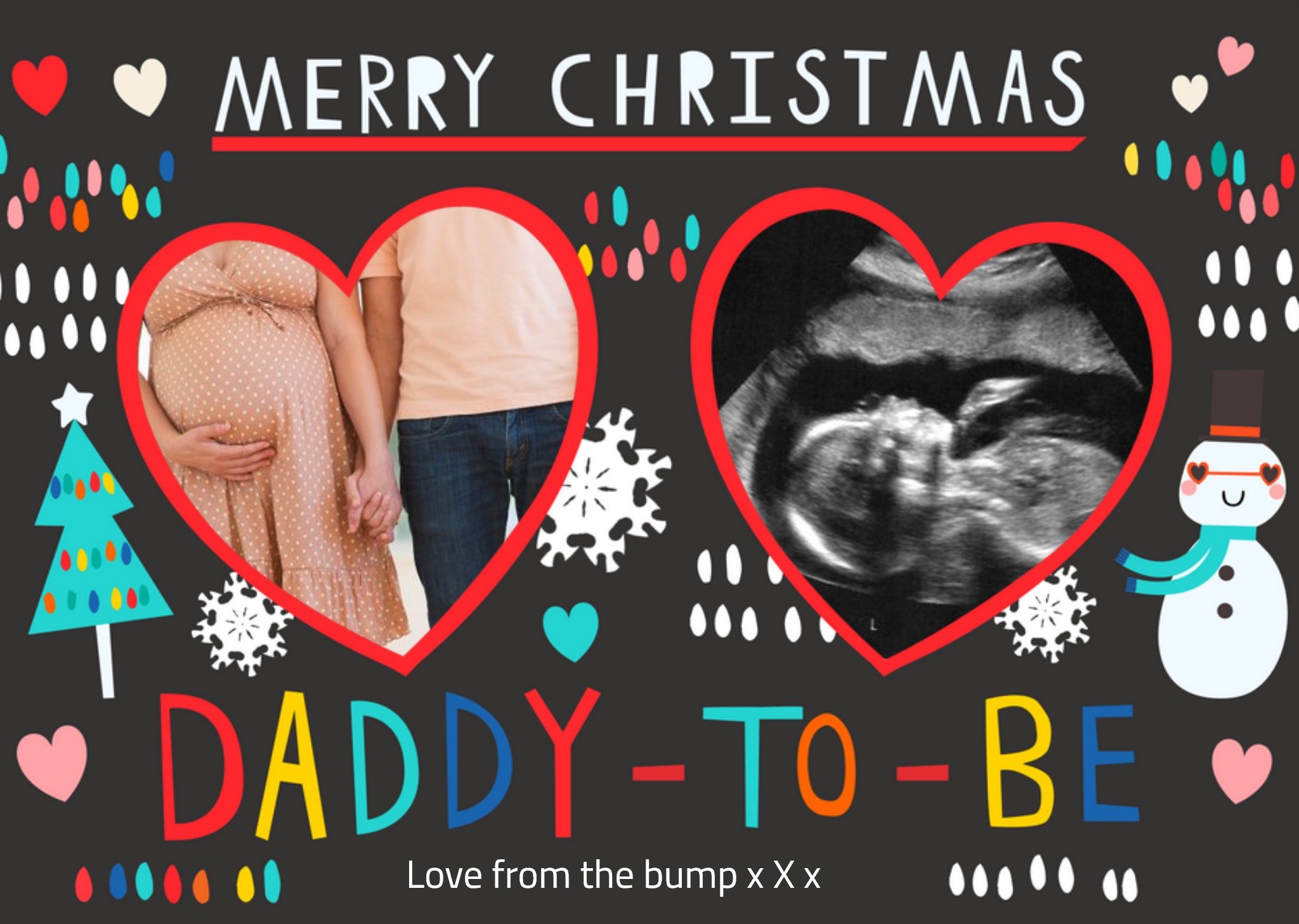 Moonpig Merry Christmas Daddy To Be Photo Upload Christmas Card, Large