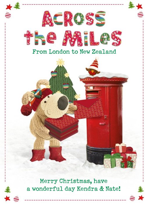 Boofle Across The Miles Personalised Christmas Card