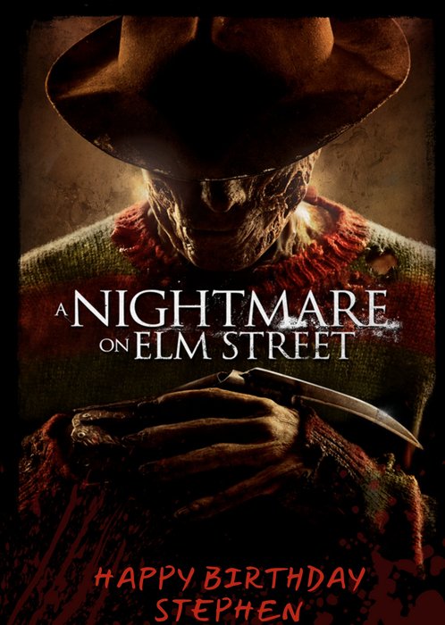 Nightmare On Elm Street Happy Birthday Personalised Card