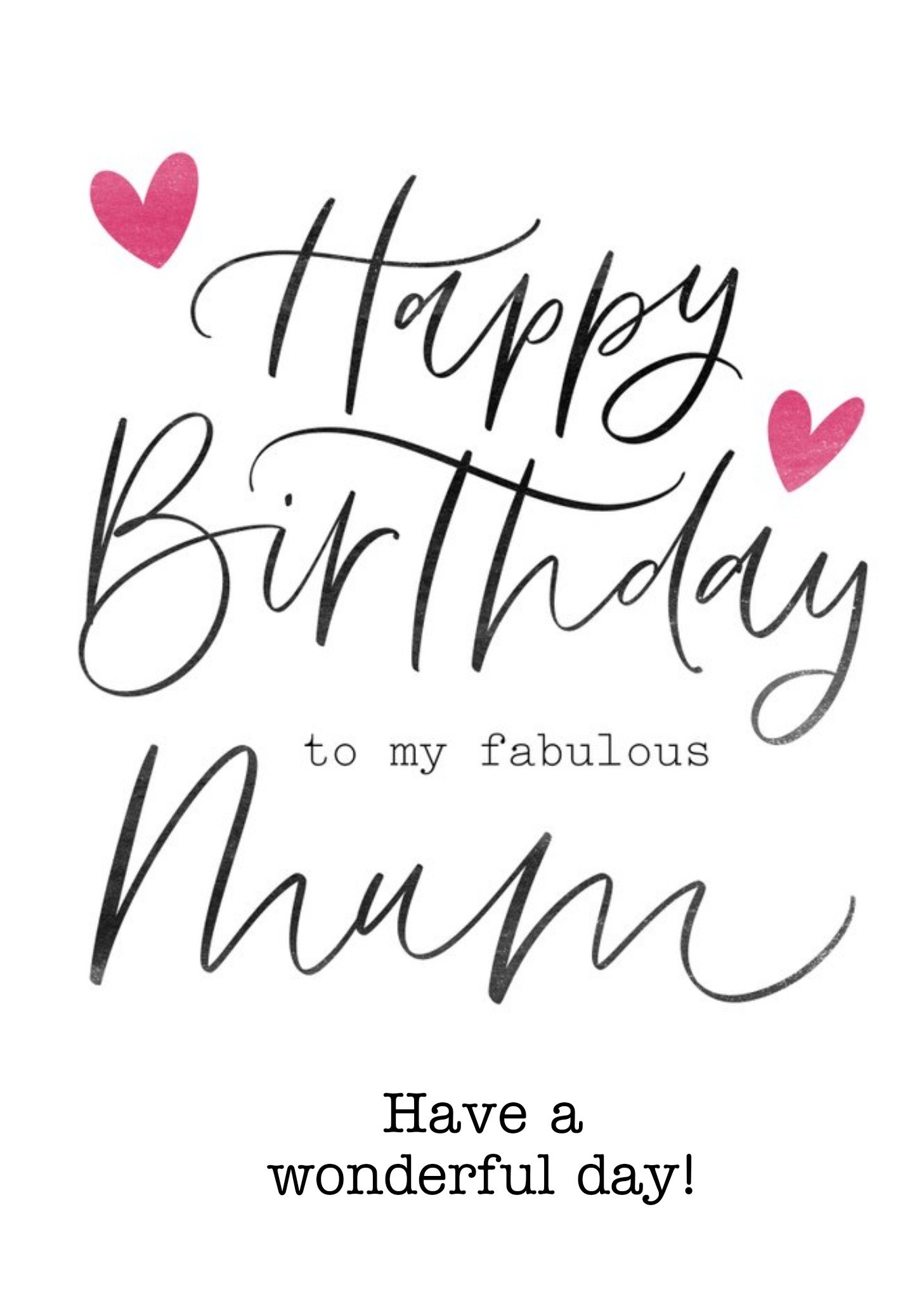 Happy Birthday To My Fabulous Mum Mom Have A Wonderful Day Card Ecard