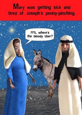 Funny Mary and Joseph Christmas Card
