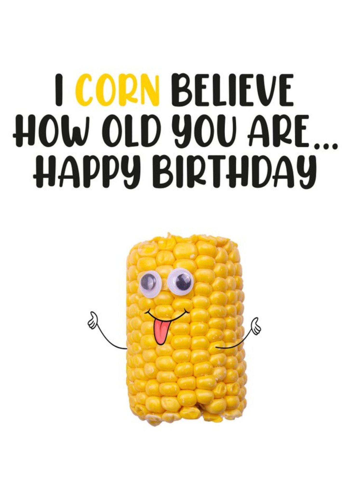 Filthy Sentiments Funny Photographic Corn Old Age Birthday Card, Large
